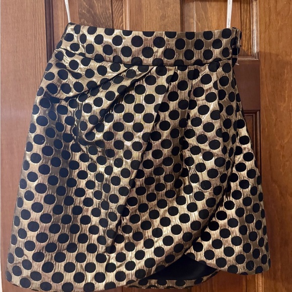 🆕 NWOT Lovers + Friends Polka Dot Skirt Black and Gold | Small - Picture 1 of 7